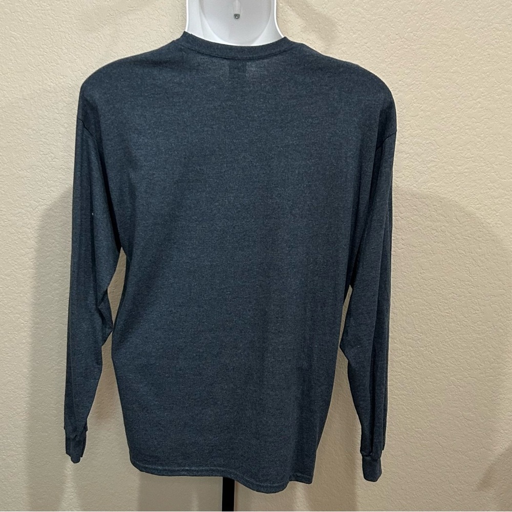 Gildan Dark Gray Long Sleeve Christmas Tee NEW - Picture 2 of 3